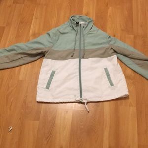 Grey,blue,white zip up